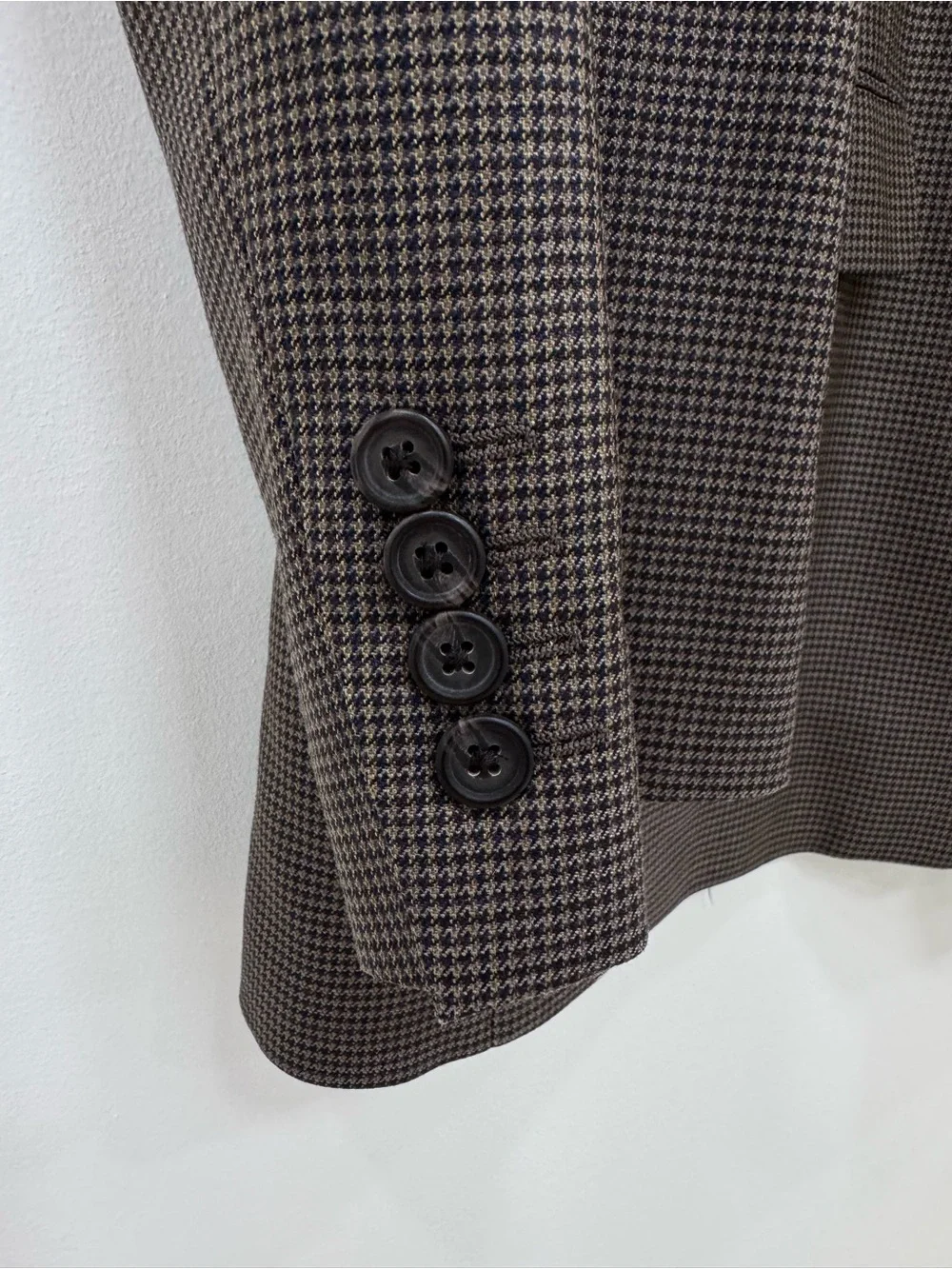 Ralph Lauren Blue Label Silk Wool‎ Brown Houndstooth Blazer Mens 50 L